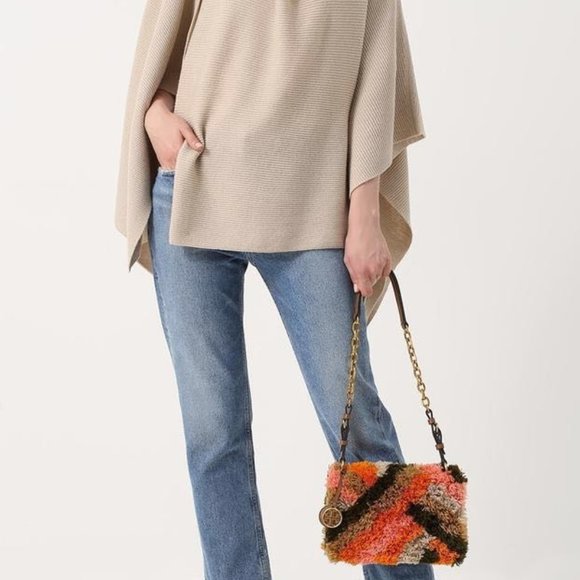 NWT Tory Burch Multicolored Sadie Rug Bag - Picture 2 of 14